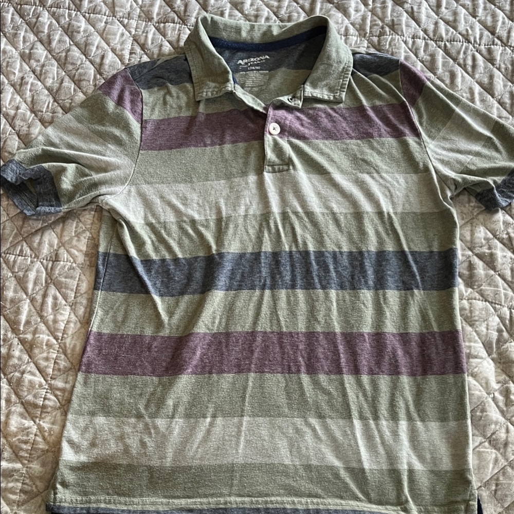 💐🪻 3/$10💐🪻Arizona Jean Company boys Polo Shirt - Olive, Plum, Charcoal
